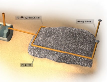 Dispozitiv cu câmp de filtrare pentru rezervorul septic alunit