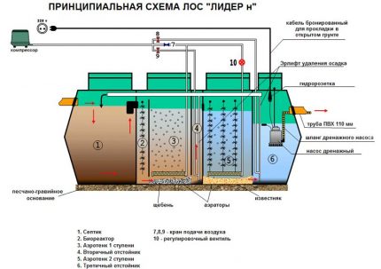 Schema unei fose septice Leader n