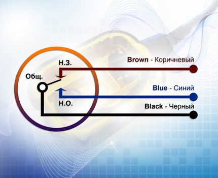 Schema de funcționare a comutatorului flotant