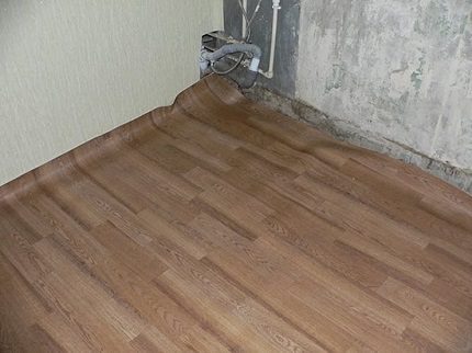 Linoleum pentru o pardoseală termoizolată