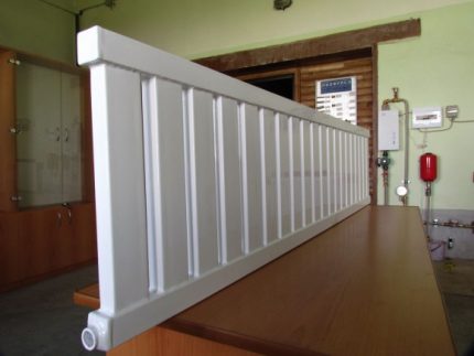 Radiator de vid în funcțiune