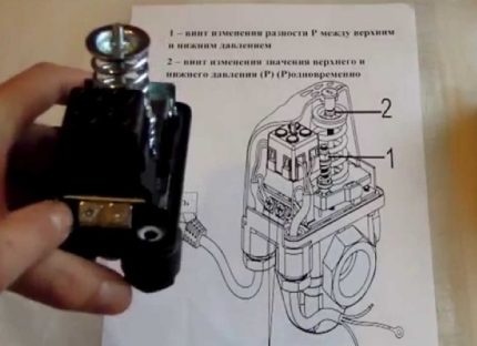 Instrucțiunea comutatorului de presiune