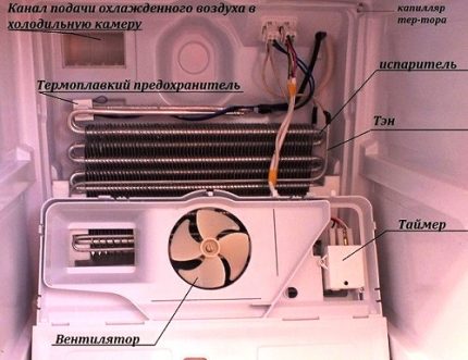 Structura internă a frigiderului