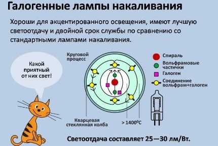 Caracteristici ale lămpilor cu halogen