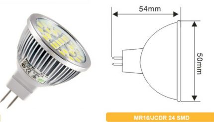 Generelle dimensioner af LED-lamper