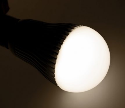 Lampa LED în funcțiune