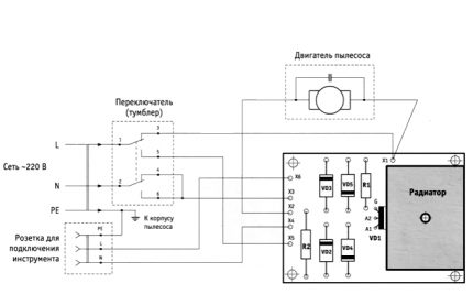 Schema de conectare a dispozitivului electric