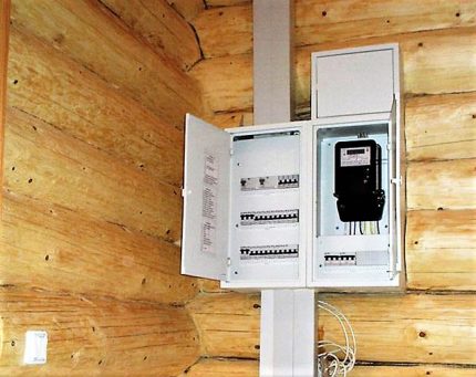 Instalarea unui panou electric într-o casă din lemn