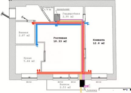 Plan domu do obliczeń wymiany powietrza