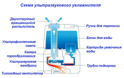 Schema cu umidificator cu ultrasunete