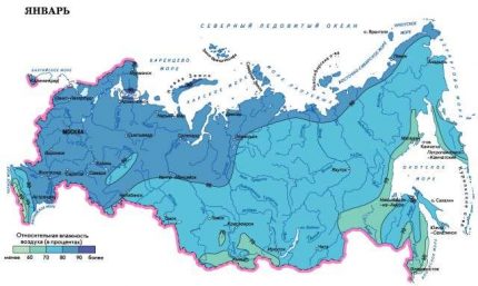 Harta umidității din climatologia construcțiilor